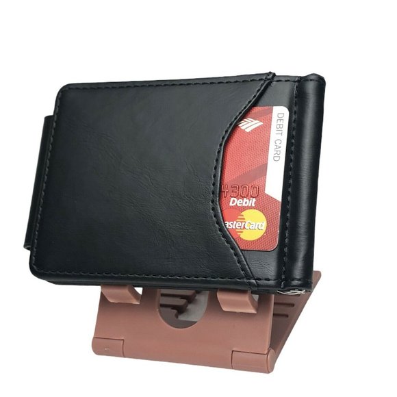 Men's Credit Card Holder Slim Money Clip Wallet - Picture 6 of 9